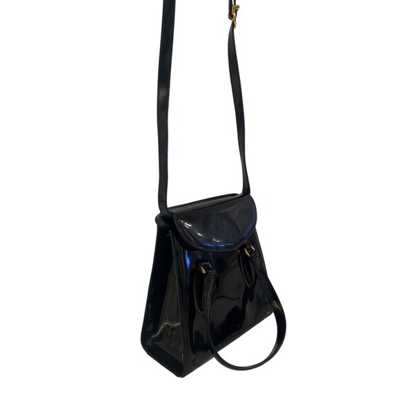 Salvatore Ferragamo Black Patent Leather Bag Medium Size Shoulder Chic Classy - Picture 6 of 8